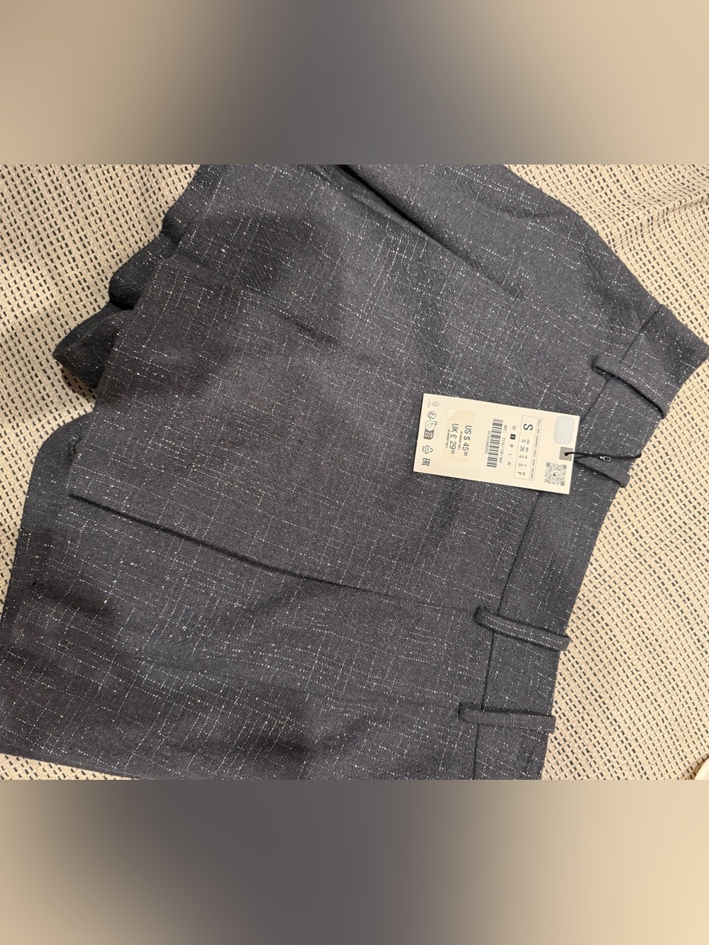 Zara Dark Gray metallic Textured skort